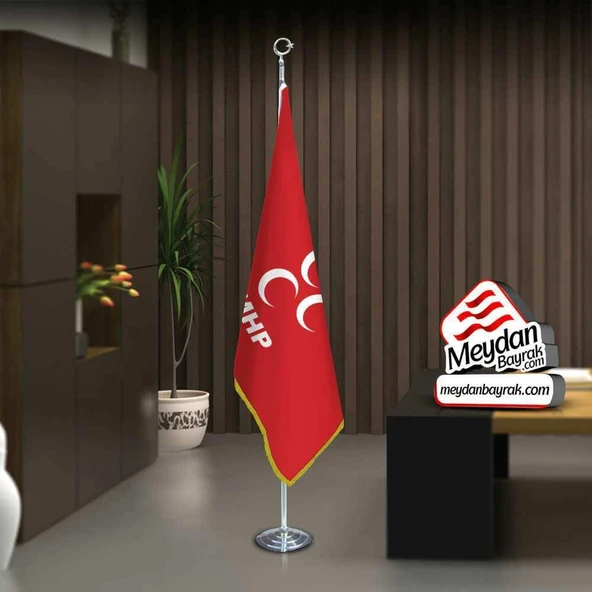 Milliyetçi Hareket Partisi MHP Bayrak -Ofis -Makam-Toplantı Odaları -Direkli -Saçaklı Makam Bayrağı ürün görseli 1