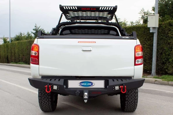 OMSA Mitsubishi L200 Dakar Çelik Arka Tampon Ledli Sensörlü-Sensörsüz 2015-2019 Arası ürün görseli 1