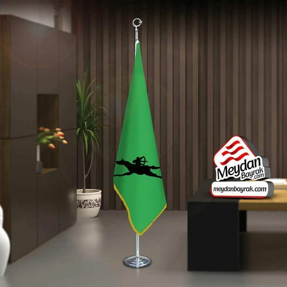 Avar Kağanlığı Bayrağı-17 Eski Türk Devleti- Ofis-Toplantı Odaları -Direkli -Saçaklı Makam Bayrağı ürün görseli 1