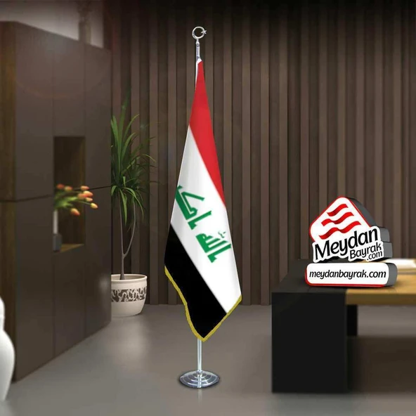 Irak Cumhuriyeti Bayrak -Ofis -Makam-Toplantı Odaları -Direkli -Saçaklı Makam Bayrağı ürün görseli 1