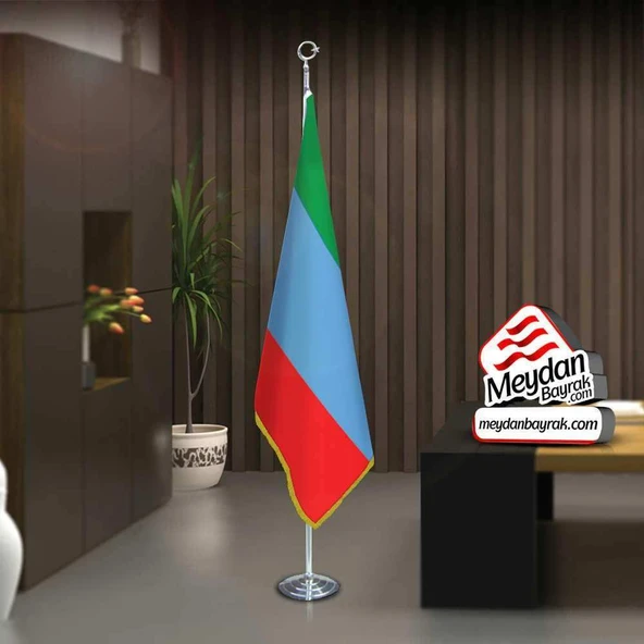 Dağıstan Cumhuriyeti Ocağı Bayrak -Ofis -Makam-Toplantı Odaları -Direkli -Saçaklı Makam Bayrağı ürün görseli 1