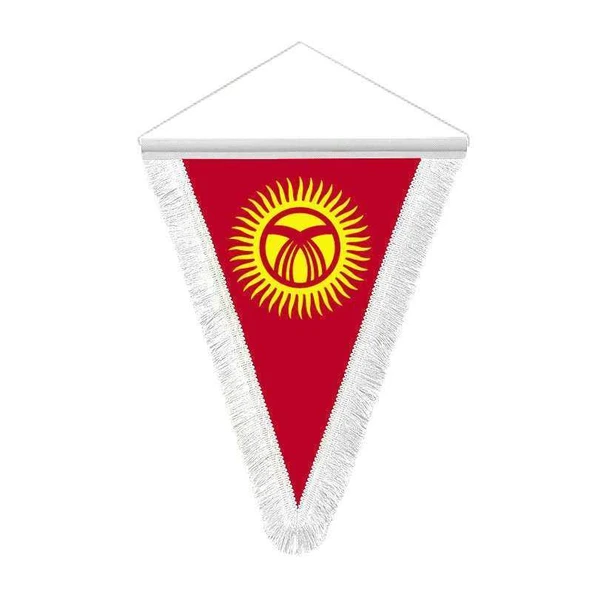 Kırgızistan Cumhuriyeti Hatıra Üçgen Flama Bayrak ürün görseli 1