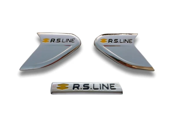 Renault Clio 5 RS-Line Krom Çamurluk Çıtası + Bagaj Kapağı Logosu Set 3 Parça ABS 2019 ve Sonrası ürün görseli 1