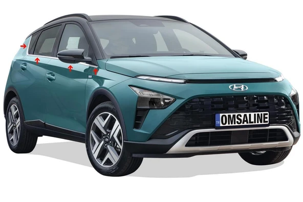 OMSA Hyundai Bayon Krom Cam Alt Çıtası 8 Parça 2021 ve Sonrası ürün görseli 1