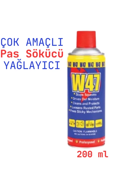 W47 Pas Sökücü ve Yağlayıcı Sprey – 200 ml | Çok Amaçlı Koruyucu, Temizleyici ve Gıcırtı Önleyici Yağ Spreyi ürün görseli 1