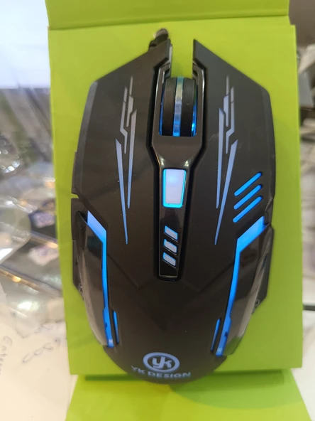 SİYAH -IŞIKLI OYUNCU MOUSE - Resim 3