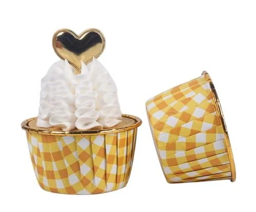 Cupcake/Muffin /Suffle Kek Kapsülü Turuncu Desenli 50 Li ürün görseli 1
