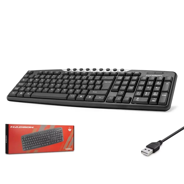 Hadron Hd803 Kablolu Multimedia Klavye Q Siyah ürün görseli 1