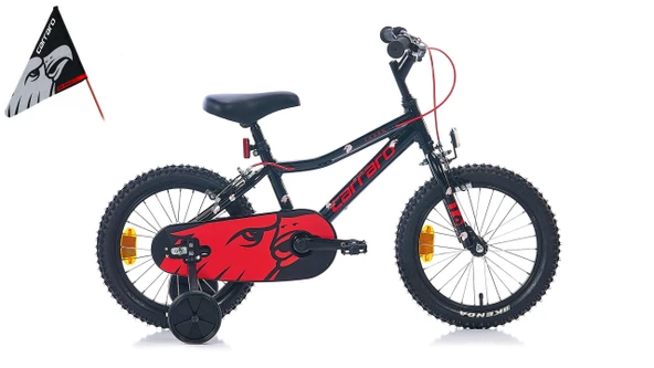 Carraro Red Eagle 16 Alüminyum Kadro 16 Jant Çocuk Bisikleti Siyah Kırmızı Gümüş ürün görseli 1