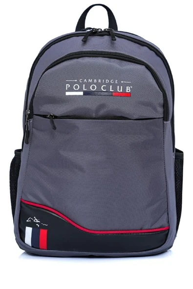 Cambridge Polo Club Gri Dört Bölmeli Erkek/Erkek Çocuk Okul, Günlük ve Seyahat Sırt Çantası - PLCAN2154-003 ürün görseli 1