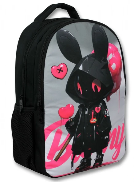 Ümit Çanta Erkek Çocuk Okul Sırt Çantası - Bunny - Siyah Pembe - 5106 (7 Yaş ve Üzeri) ürün görseli 1