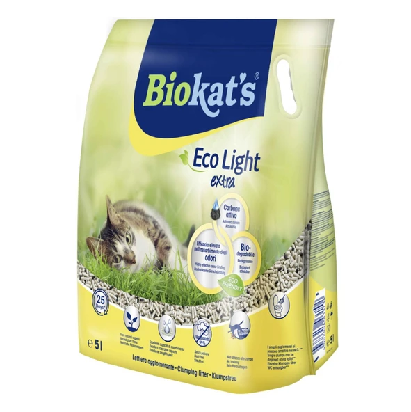 Biokat's Pelet Eco Light Extra Aktif Karbonlu Kedi Kumu 5 Lt ürün görseli 1