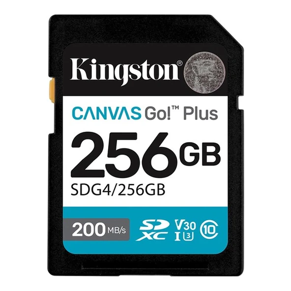 KINGSTON 256GB CANVAS GO+ SDG4/256GB SDHC HAFIZA KARTI ürün görseli 1