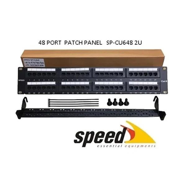 SPEED 2U 48port Cat6 Utp Patch Panel SP-CU648 ürün görseli 1