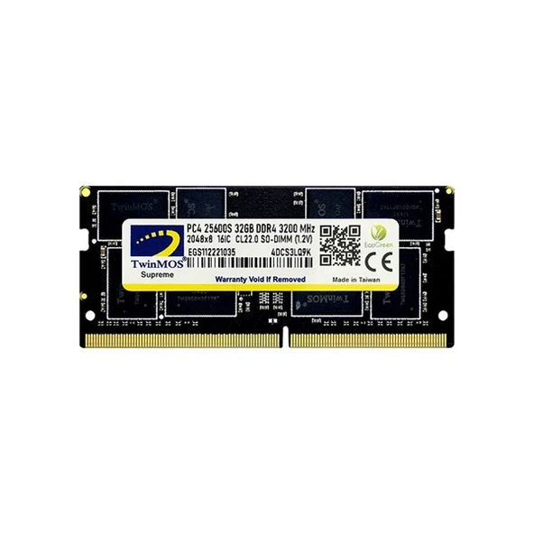 TWINMOS 32GB DDR4 3200MHZ NOTEBOOK RAM VALUE MDD432GB3200N ürün görseli 1