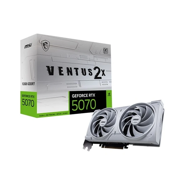 MSI 12GB RTX5070 VENTUS 2X OC WHITE GDDR7 192bit HDMI-DP PCIE 5.0 ürün görseli 1