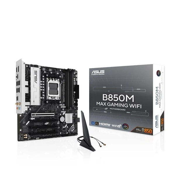 ASUS B850M MAX GAMING WIFI6 DDR5 HDMI-DP TYPEC PCIE 5.0 AM5 MATX ürün görseli 1