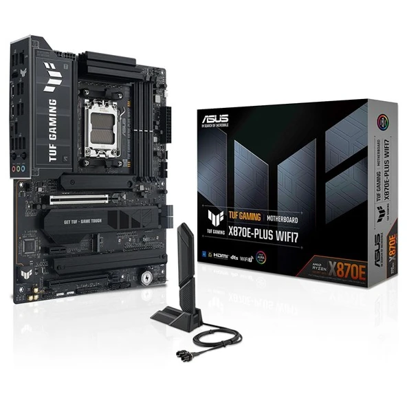 ASUS TUF GAMING X870E-PLUS WIFI7 DDR5 HDMI-DP TYPEC PCIE 5.0 AM5 ATX ürün görseli 1