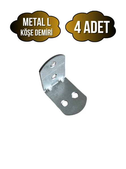 L Bağlantı Demiri Dolap Köşe Bağlantı Demiri(METAL)(ÖLÇÜLER:30*30*23MM) Gri METAL - 4 ADET ürün görseli 1