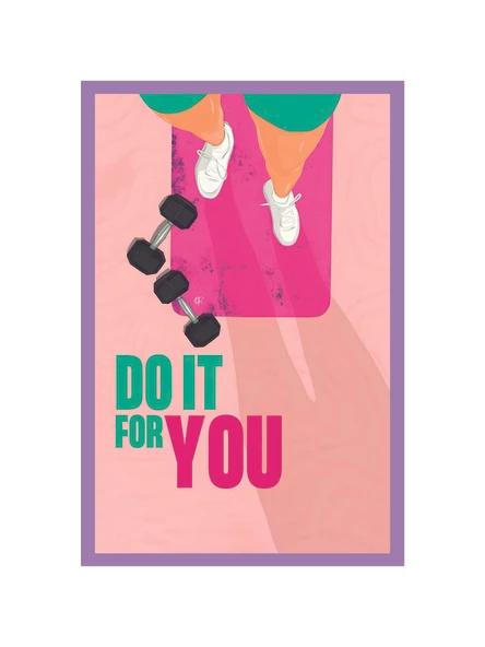 Do It For You  Kendin İçin Yap Temalı Motive Spor Konseptli Dekoratif Tasarım Kartlar  10x15 cm ürün görseli 1