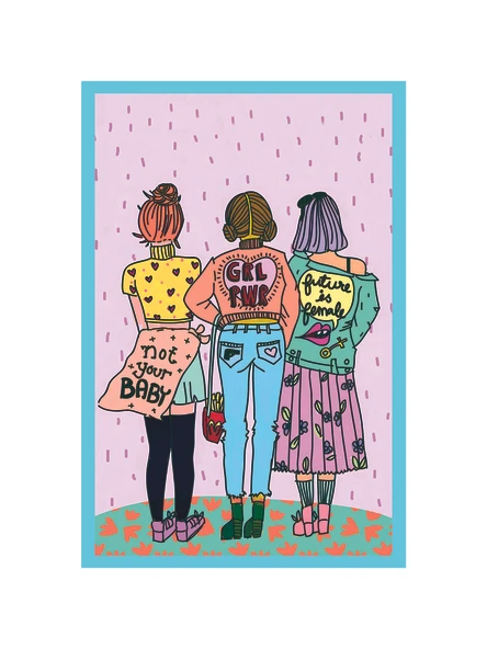 Not Your Baby  Feminist Dekoratif Hediye Not Kartı  GRL PWR & Future is Female  10x15 cm ürün görseli 1