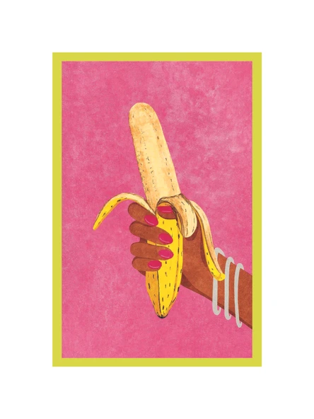 Hand Holding Peeled Banana  Andy Warhol Stili Pop Art Kart ve Dekoratif Hediye Not Kartı  10x15 cm ürün görseli 1