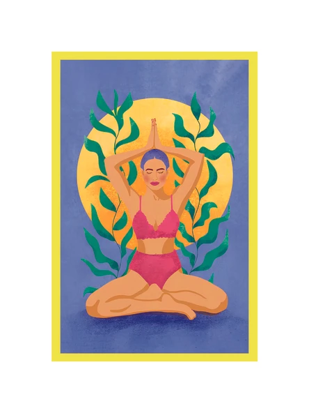 Hareket ve Denge  Yoga & Spor Konseptli Dekoratif Tasarım Hediye Not Kartlar  10x15 cm ürün görseli 1