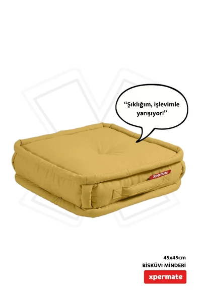 XPERMATE Bisküvi Minder Petek Önü Palet Üstü Minderi Fransız Minder Bank ve Bahçe Minderi 45x45x14 cm Hardal ürün görseli 1