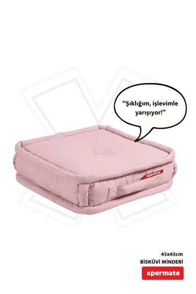 XPERMATE Bisküvi Minder Petek Önü Palet Üstü Minderi Fransız Minder Bank ve Bahçe Minderi 45x45x14 cm Pembe ürün görseli 1