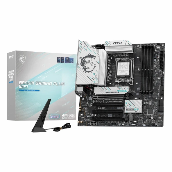 MSI B860M Gaming Plus WiFi DDR5 (8800MHz)OC M.2 HDMI/DP/USB-C PCIe 5.0 1851P mATX Anakart ürün görseli 1