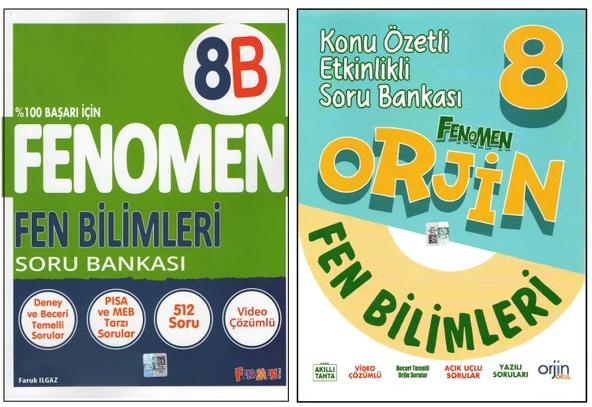 FENOMEN 8. SINIF 8B+ORJİN FEN BİLİMLERİ (2 KİTAP) ürün görseli 1