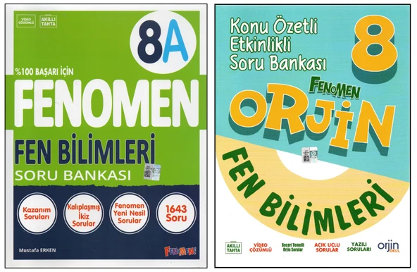 FENOMEN 8. SINIF 8A+ORJİN FEN BİLİMLERİ (2 KİTAP) ürün görseli 1