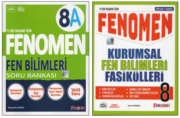 FENOMEN 8. SINIF FEN B. 8A+KURUMSAL FEN F. (8 KİTAP) ürün görseli 1
