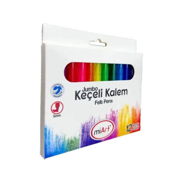 Miart Jumbo Keçeli Kalem 12 Renk ürün görseli 1
