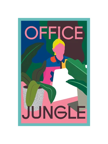 Office Jungle  Ofis Ormanı Temalı Eğlenceli Hediye Not Kartı ve Kartpostal  10 x 15 cm ürün görseli 1