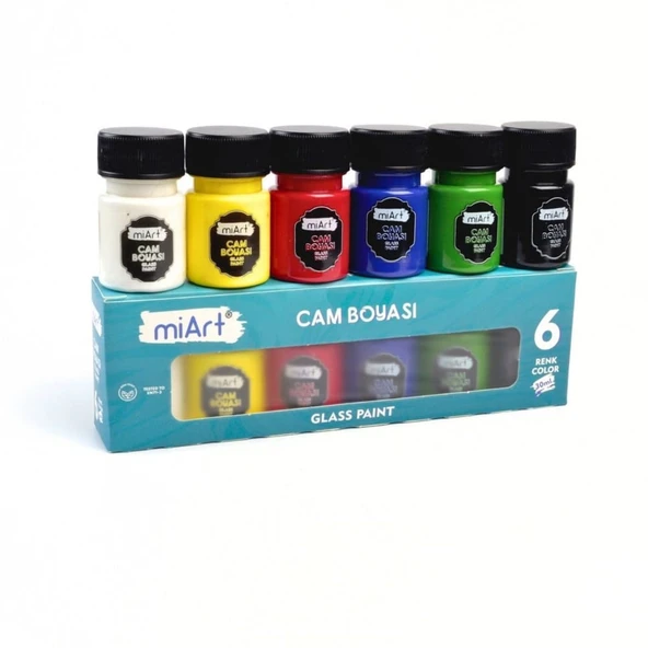 Miart Cam Boyası 6 Renk x 30 ml ürün görseli 1
