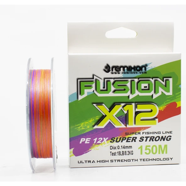 Remixon Fusion 12B Multicolor 150m İp Misina Kalınlık (mm) : 0,27mm ürün görseli 1