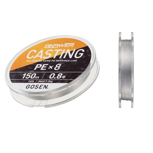 Gosen Answer Casting 8B Fine Silver 150m ip Misina Kalınlık (PE) : PE # 2 ürün görseli 1
