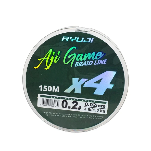Ryuji Aji Game 4B Dark Green 150m İp Misina Kalınlık (mm) : 0,04mm ürün görseli 1