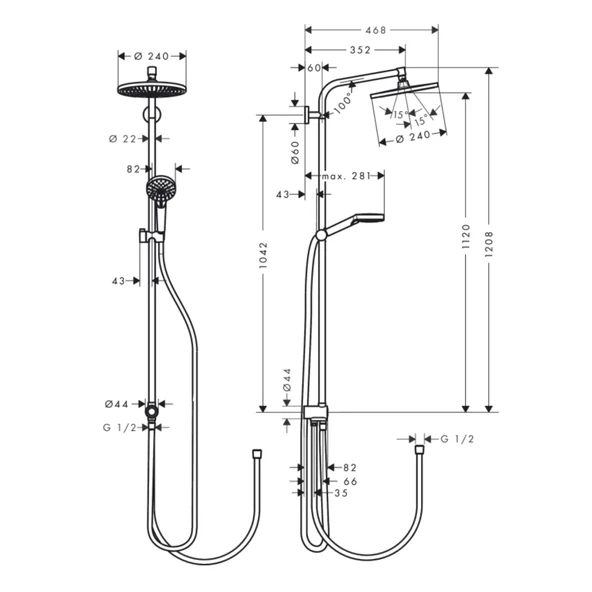Hansgrohe Crometta S240 Reno Duş Kolonu - Resim 5