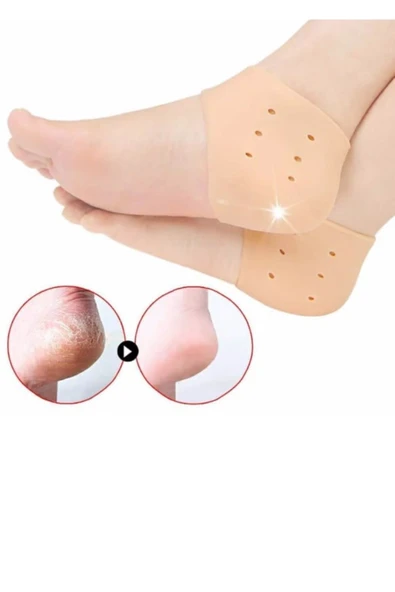 Silikon Topuk Çorabı Topuk Gömleği Topuk Çatlağı Önleyici Topuk Dikeni Koruyucu Slikon Çorap (1Çift) ürün görseli 1