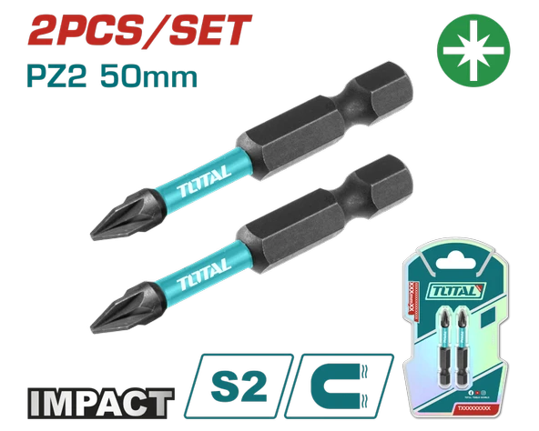 Total DARBELİ 50MM PZ2 BİTS UCU 2 Lİ TACIM71PZ250 ürün görseli 1