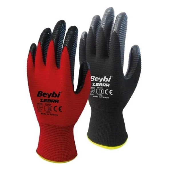 Beybi Zebra Nitril Kaplı Eldiven No:10 ürün görseli 1