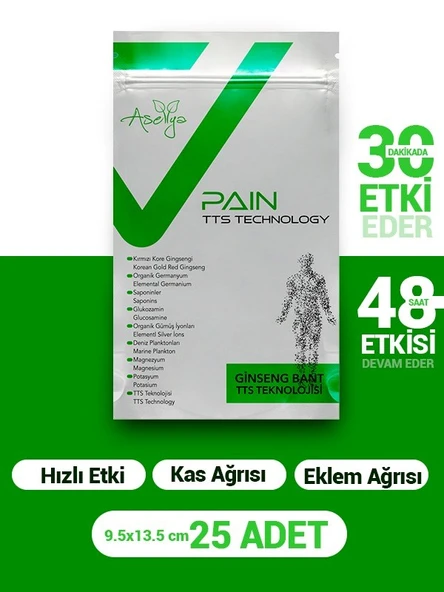 ASELLYA SAĞLIKLI YAŞAM GİNSENG AĞRI BANDI 25'Lİ ürün görseli 1