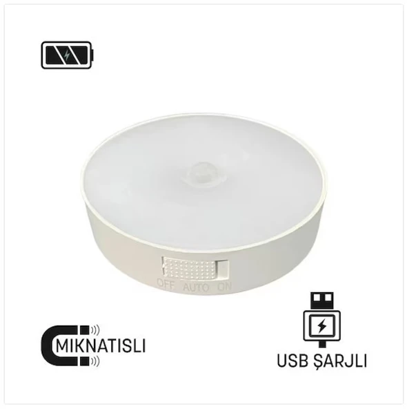 Maxled MX-9030 Manyetik Led Kabinet Aplik Şarjlı Sensörlü 5W 4000K ürün görseli 1