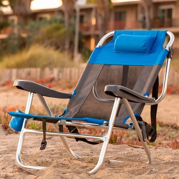 FUNKY CHAIRS Beach Star Light Plaj Şezlong Kamp Sandalye - Blue ürün görseli 1