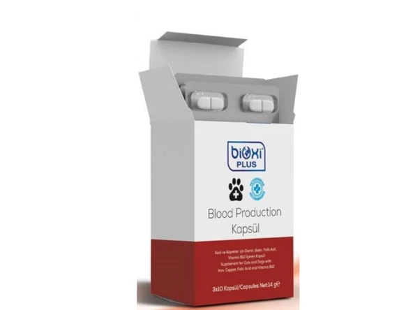 Bioxi Plus Blood Production Kapsül Demir Bakır Folik Asi B vitamini 30 kapsül ürün görseli 1