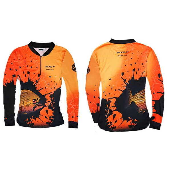 Wily Wear UV T-Shirt Fermuarlı Vision Orange M ürün görseli 1