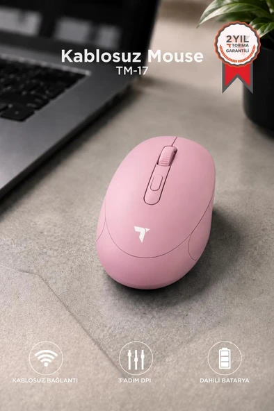Mouse Çift Modlu Sessiz Kablosuz Fare TM17 Pembe ürün görseli 1