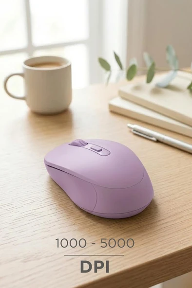 Mouse Çift Modlu Sessiz Kablosuz Fare TM17 Mor - Resim 2